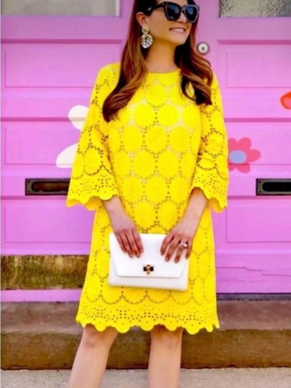 Lilly Pulitzer Mariella Floral Scallop Eyelet Shift Dress